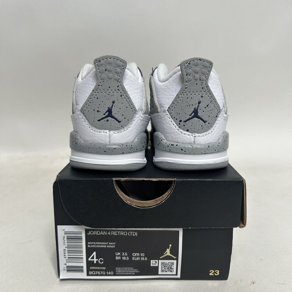 Nike Air Jordan 4 Retro TD “Midnight Navy White” 2024 - Picture 4 of 5